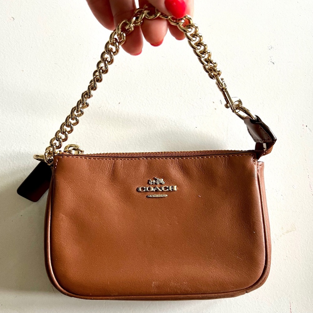 Mini Brown Leather Coach Purse